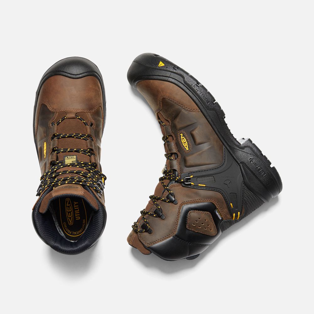 Keen Arbetskängor Herr Bruna - Dover 8\" Waterproof (Carbon-Fiber Toe) - 795813LYR